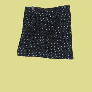 Vintage-Inspired Black & White Polka Dot Mini Skirt With Back Zipper Closure